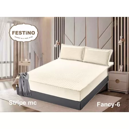 Fitted Sheet Microfiber Cotton Stripe Fitted Sheet Microfiber Cotton Stripe